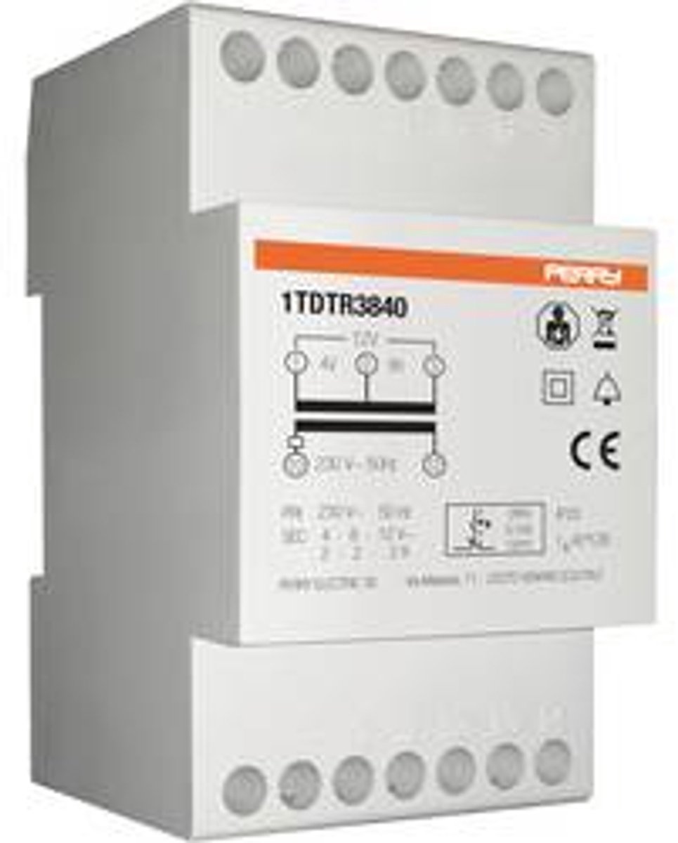 Wallair 1TDTR3840 Transformateur de sonnette 4 V, 8 V, 12 V 2 A