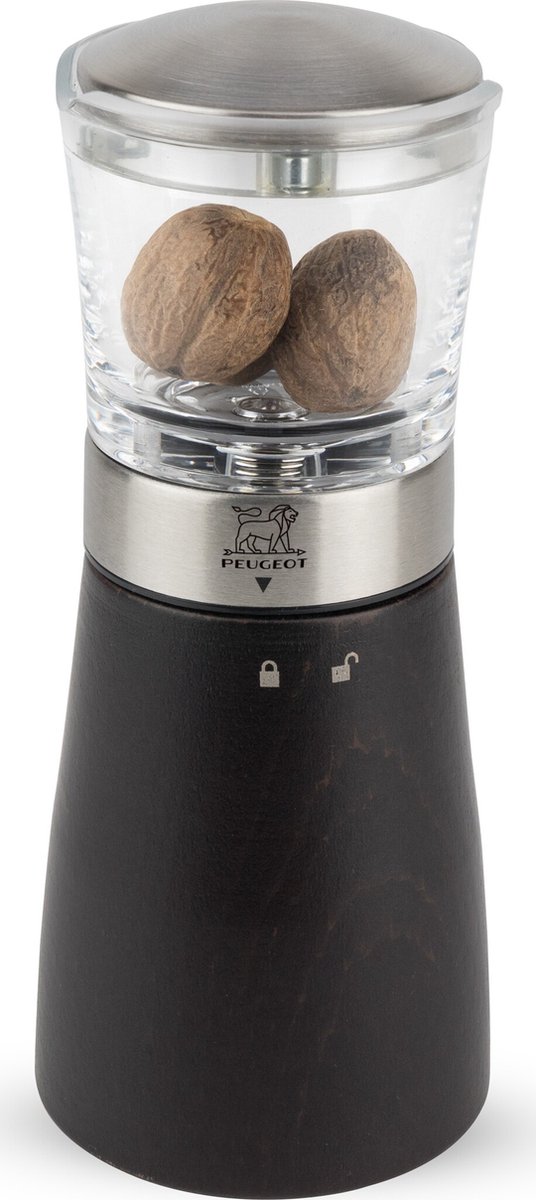 Peugeot madras muskatnødkværn akryl / chokolade træ, 15cm