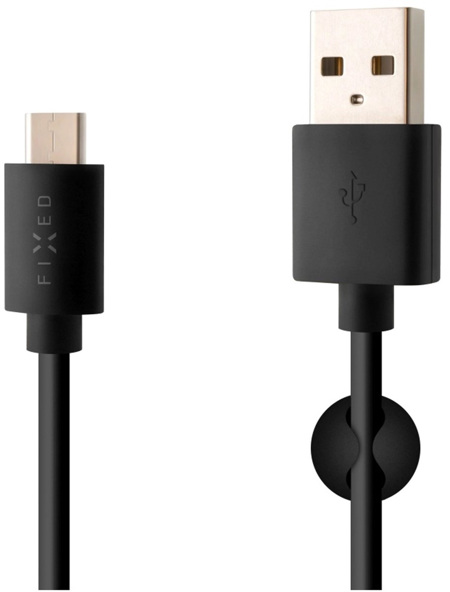 FIXED USB-A <-> USB-C - 1m - Sort