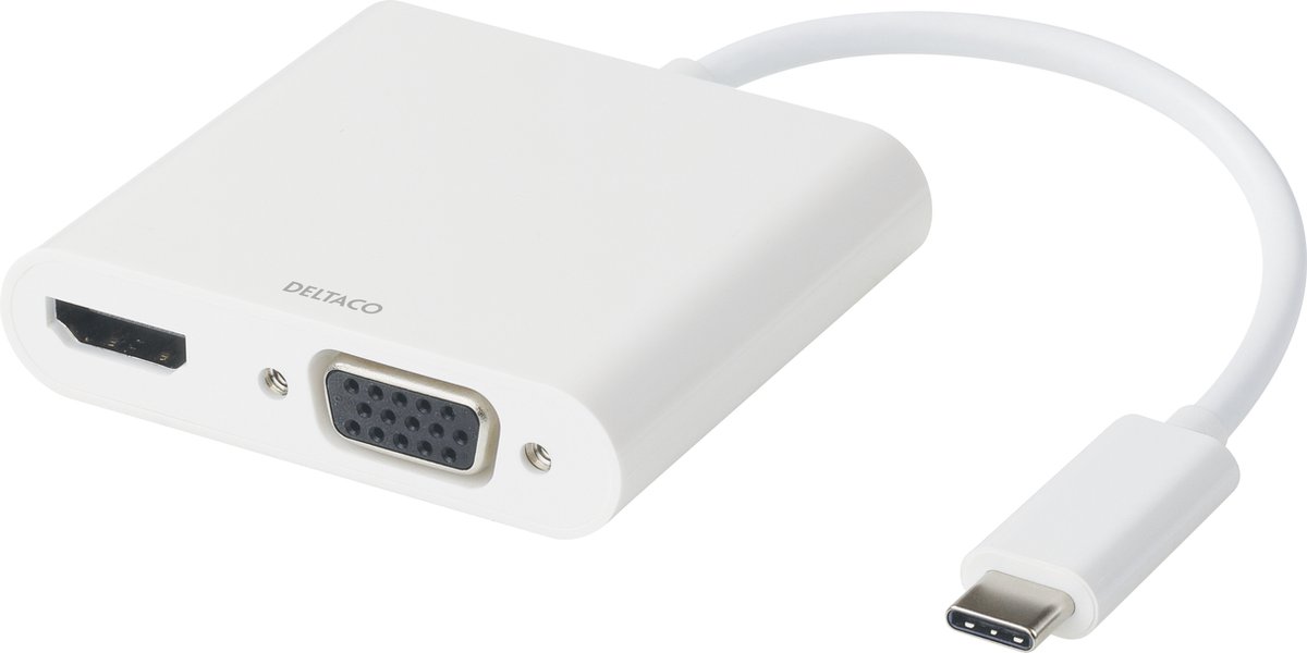 Deltaco USB-C docking station HDMI/VGA/USB-C 100