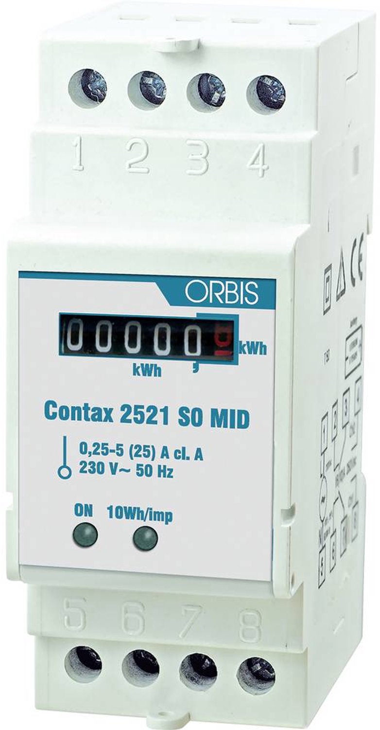 ORBIS Zeitschalttechnik kW-Zähler OB702000 Compteur d'énergie monophasé  numérique 25 A conformité  MID: oui  1 pc(s)
