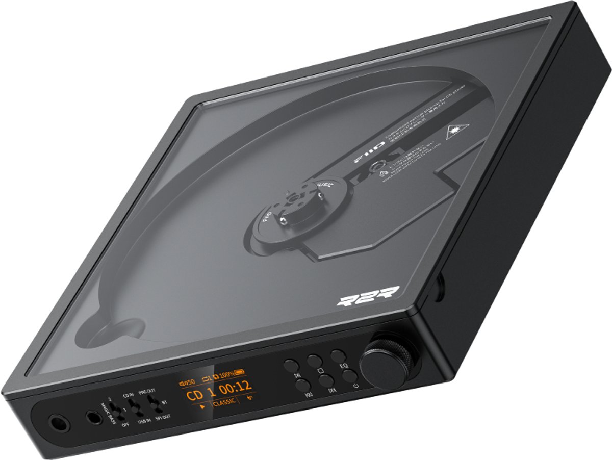 FiiO DM15 R2R - Portable CD Player - 24-Bit R2R DAC - Bluetooth - Black