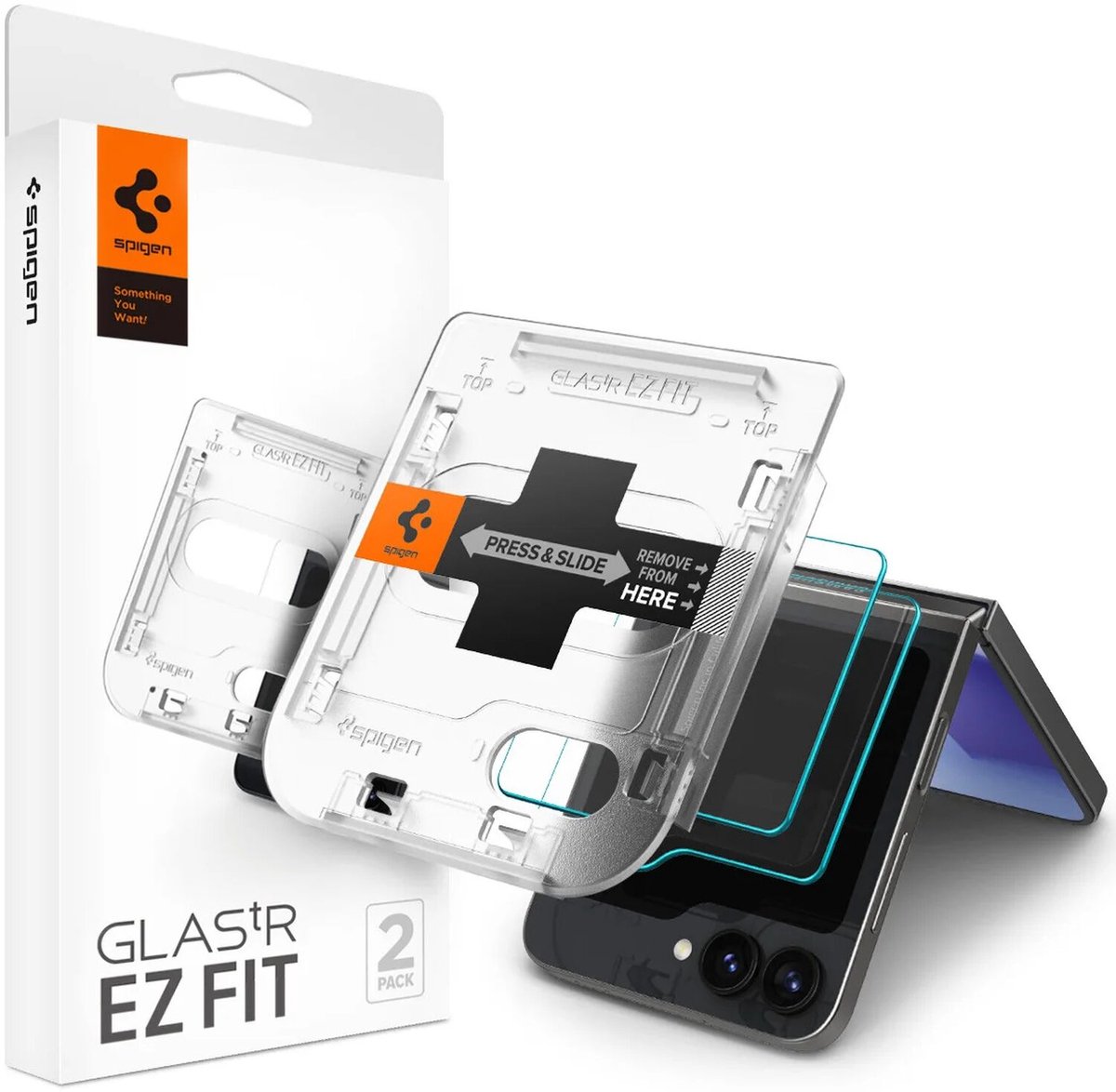 Spigen Glass tR EZ Fit Cover 2 Pack - Samsung Galaxy Z Flip6/7 FE