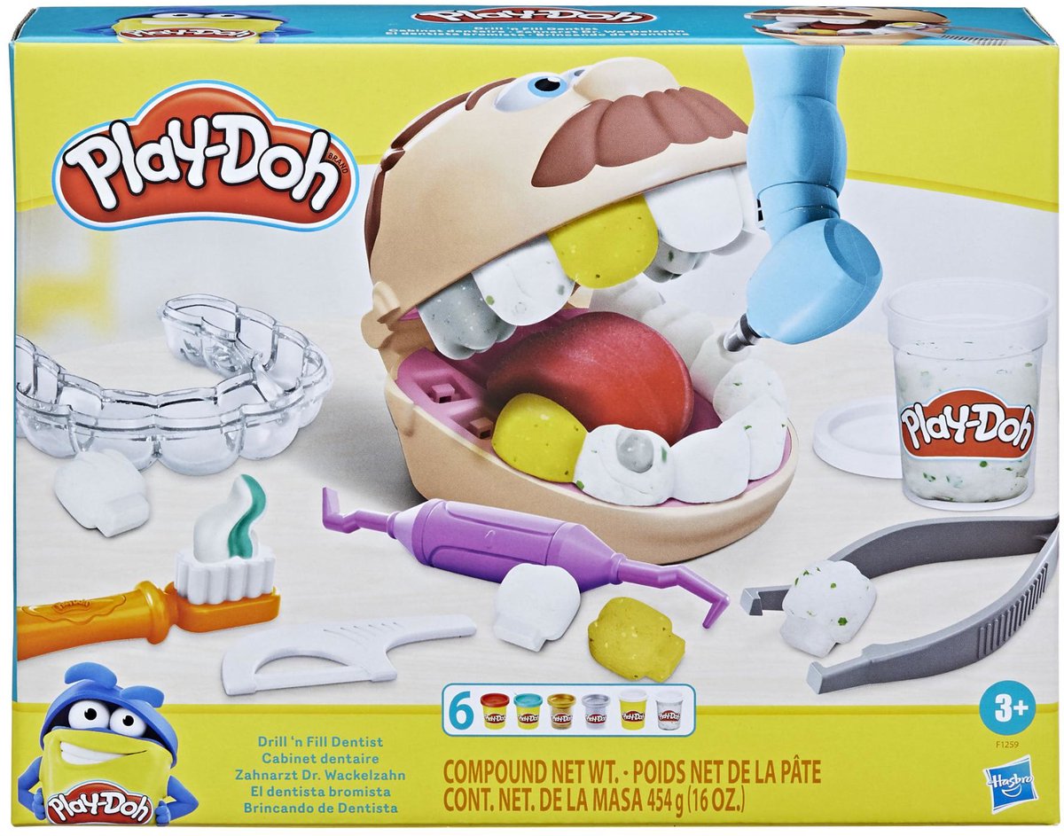 Play-Doh Bor og fyld tandlæge legesæt