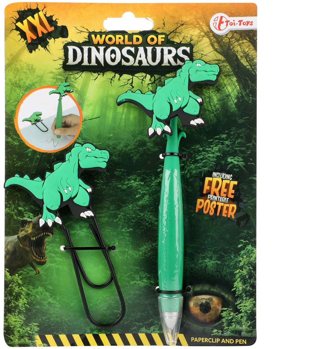 World of Dinosaurs XXL Papirclips med Kuglepen