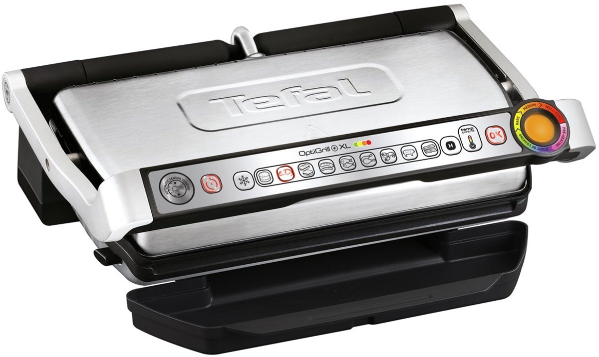 Tefal Optigrill XL électrique Grill à contact adaptation automatique de la température acier inoxydable (brossé), noir