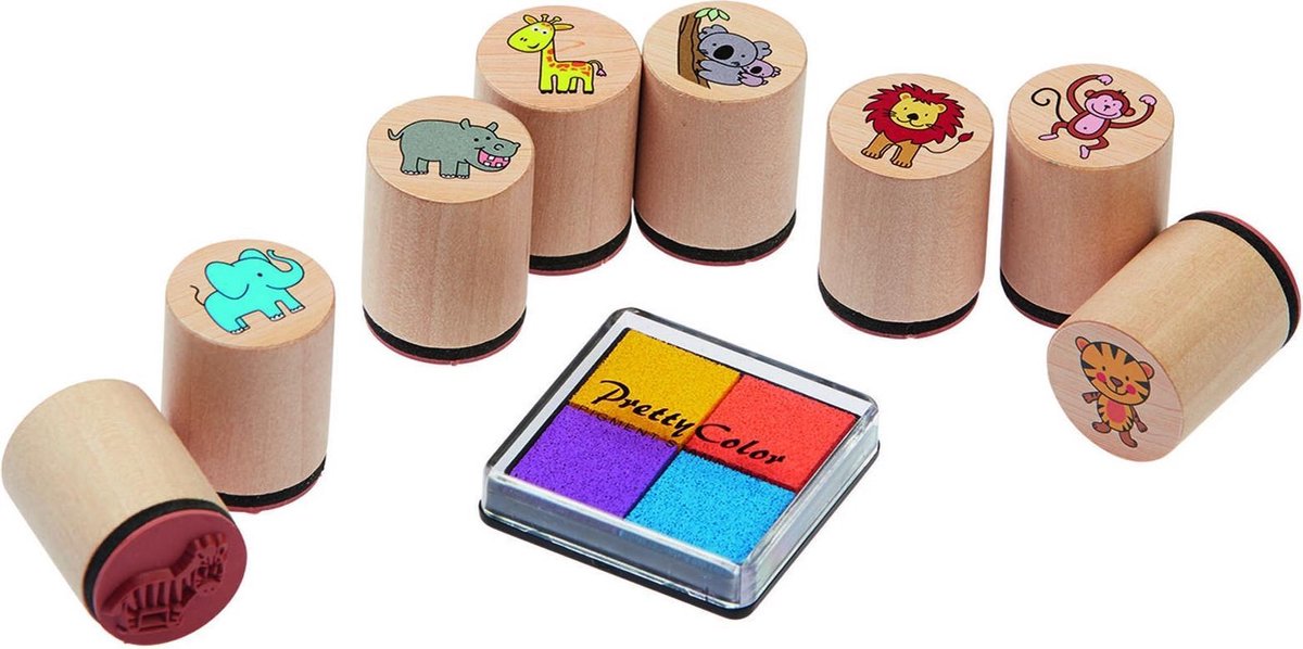 Goki Wooden Stamp Set - Wild Animals