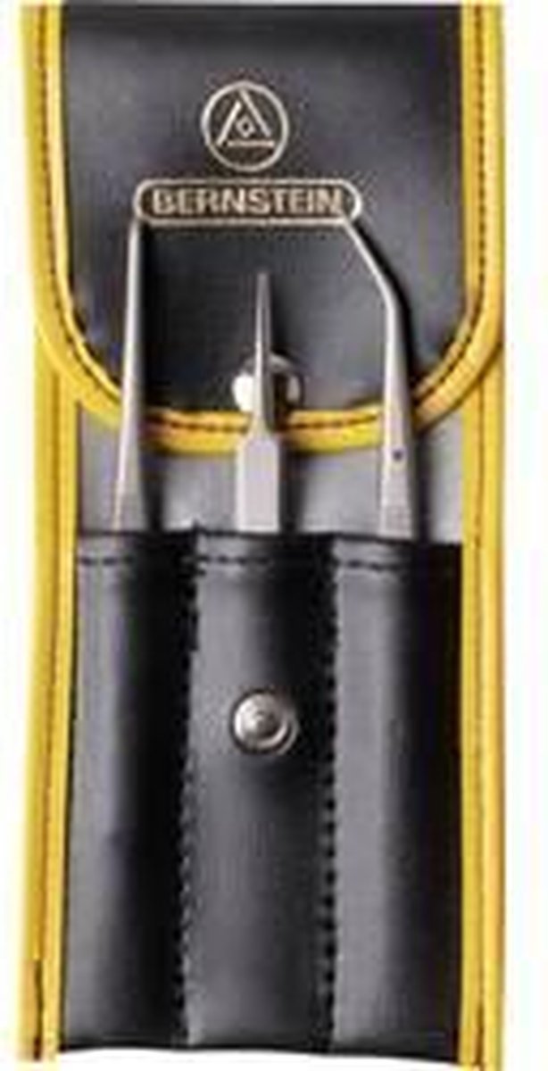 BERNSTEIN Tools for Electronics 5-030 Jeu de pinces brucelles 3 pièces Super-pointue, émoussée, pointue, courbée, fine 160 mm