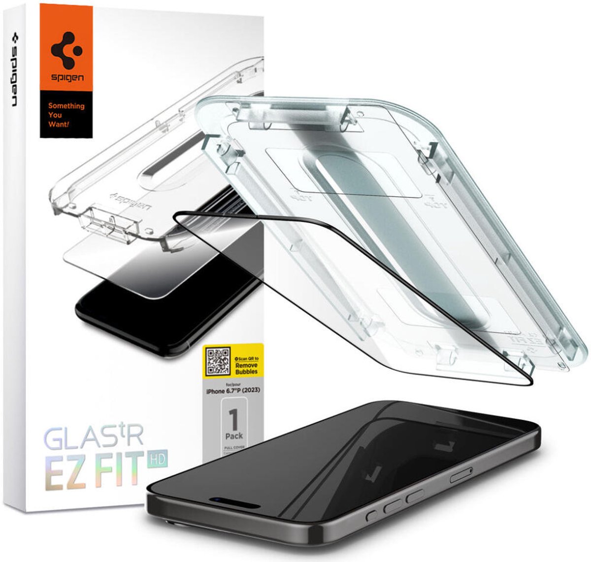 Spigen Glass tR EZ Fit HD 1 Pack - transparency - iPhone 15 Pro Max
