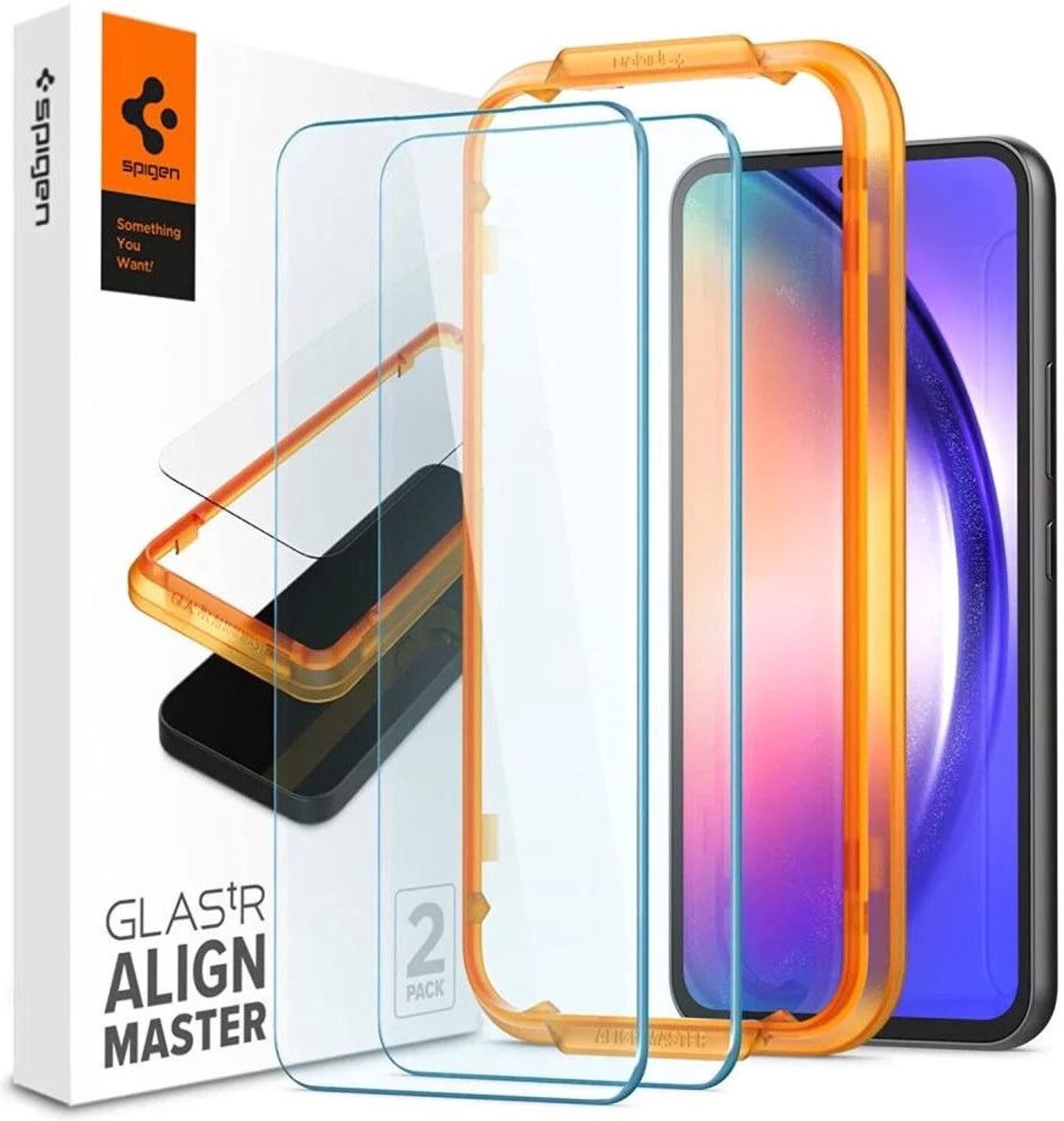 Spigen Glass tR AlignMaster Clear 2 Pack - Samsung Galaxy A54 5G