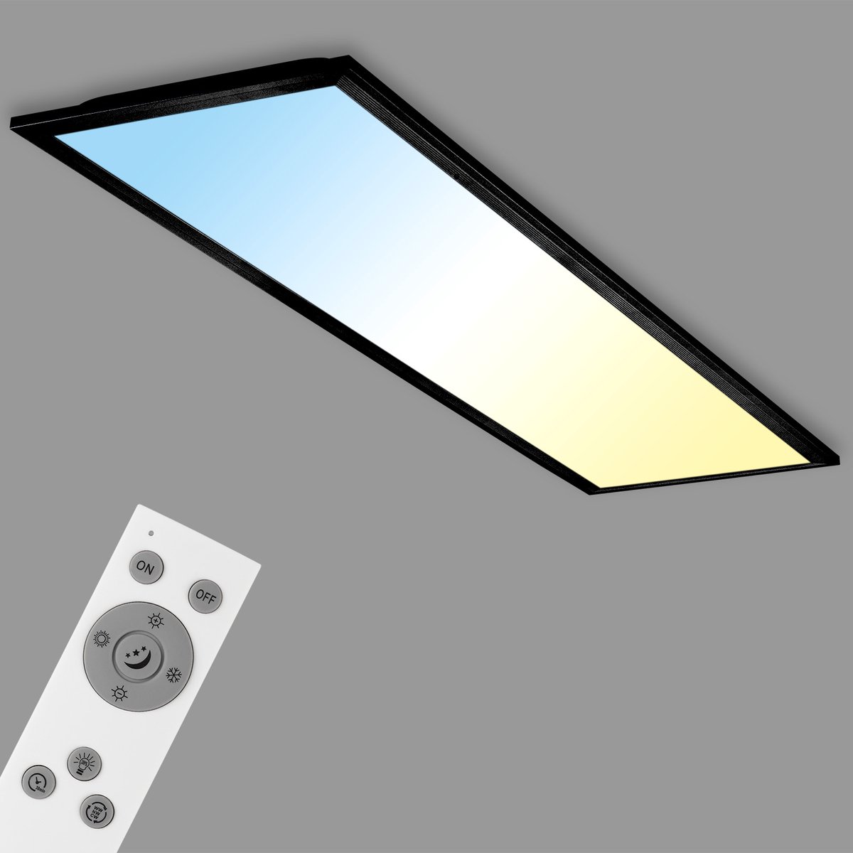 Briloner Piatto 7167015 Panneau à LED 24 W blanc chaud, blanc froid noir