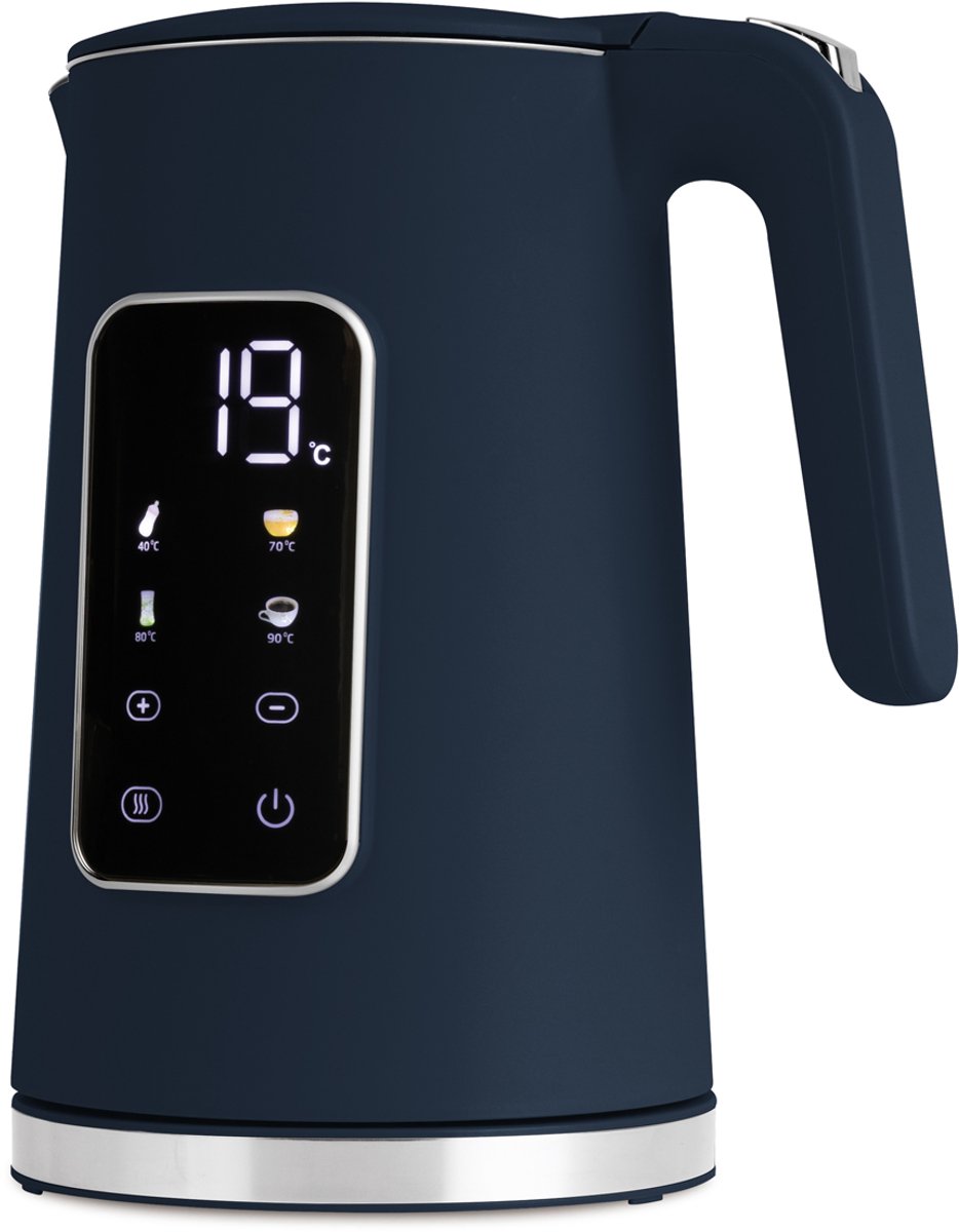 BerlingerHaus Bouilloire sans BPA, boîtier Cool-Touch, Minuteur digital, Écran LCD, présélection de la température, protection contre la surchauffe bleu océan