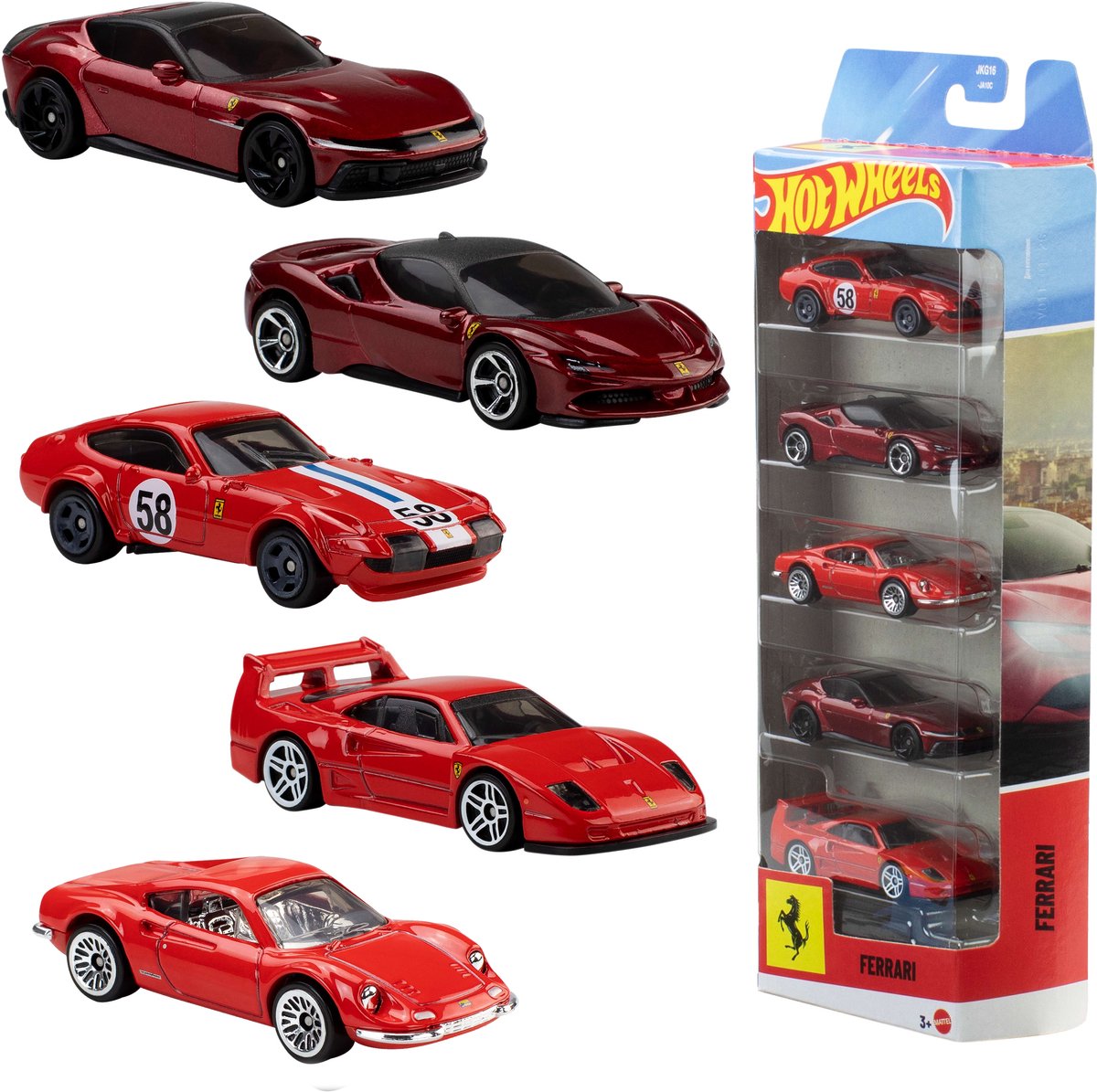 Hot Wheels Basics Ferrari 1:64 5-Pack