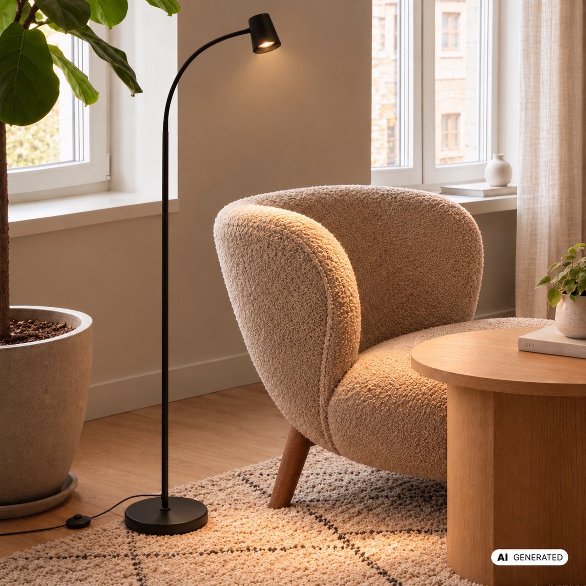 Briloner SKRIVA 1476015 Lampe sur pied GU10 9 W noir