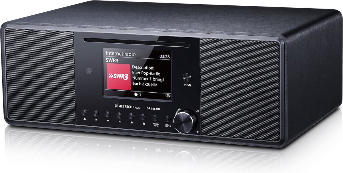 Albrecht DR 895 Radio de table Internet Internet, DAB+, FM CD, USB, WiFi, radio internet noir