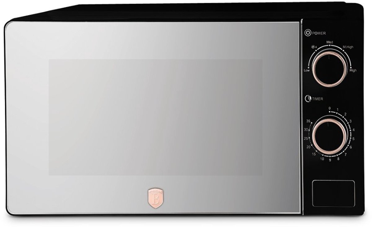 BerlingerHaus BH9900 Micro-ondes noir, or rose 1100 W avec réglage manuel de la température, minuteur tictac