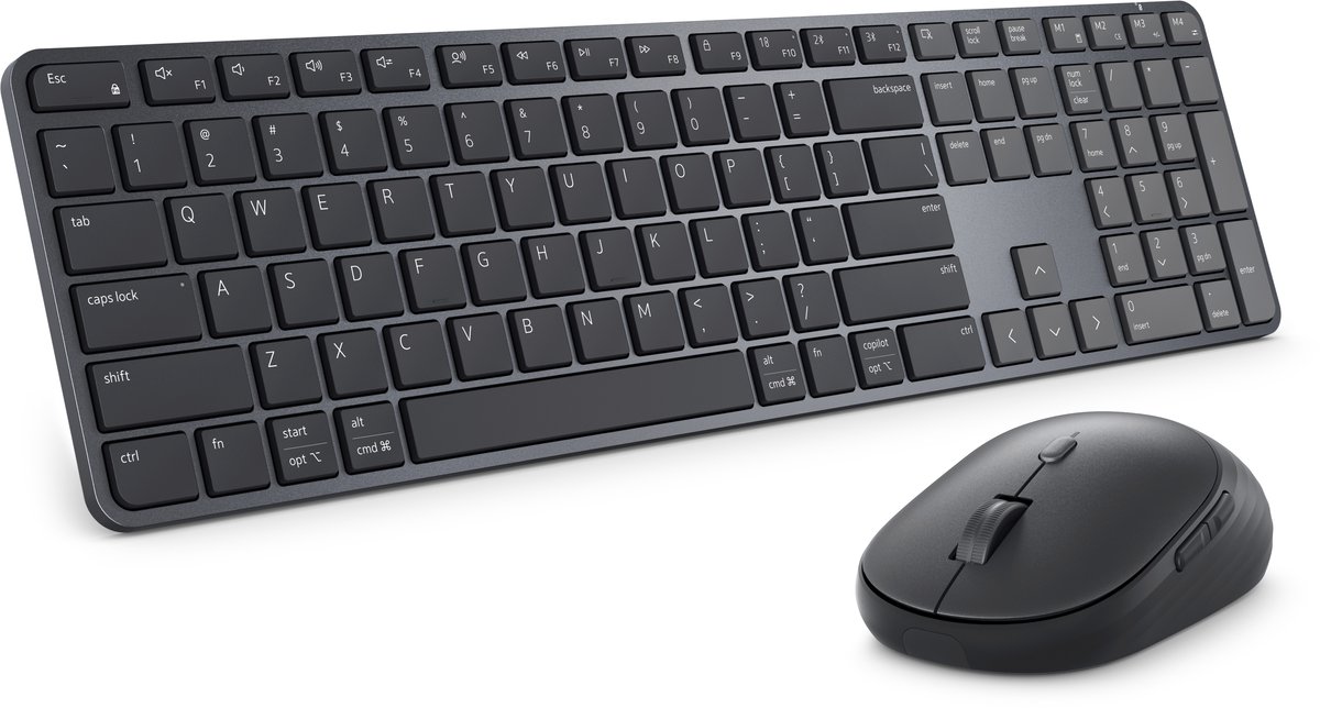 Dell Pro 7 KM726 - keyboard and mouse set - Slim - QWERTZ - German - graphite Input Device - Tastatur & Mus sæt - Tysk - Sort