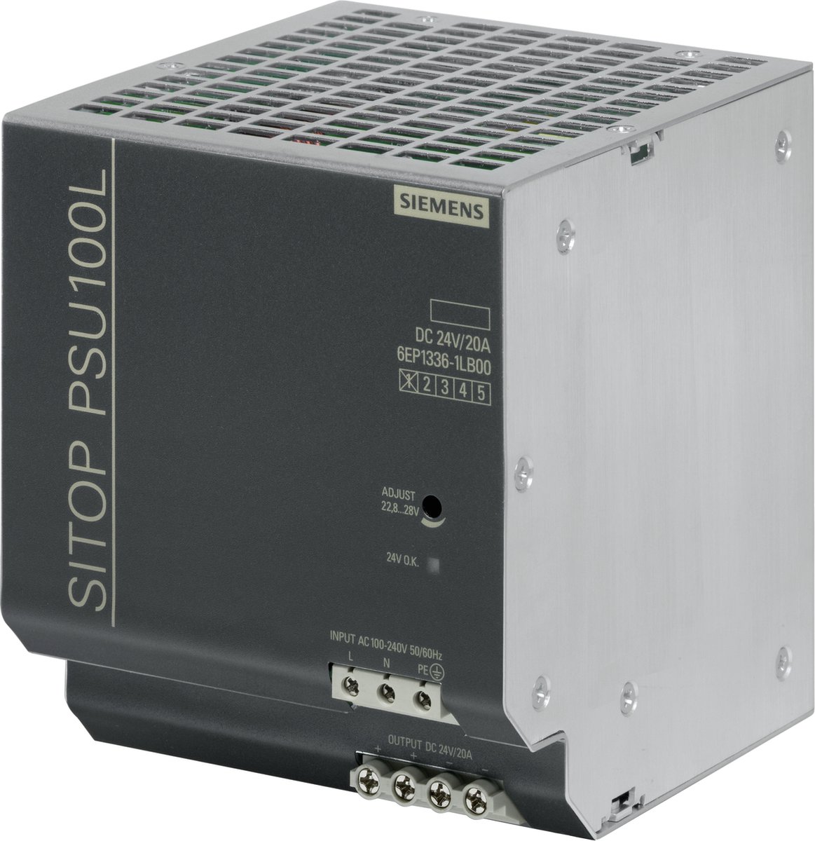 Siemens 6EP13361LB00 Alimentation rail DIN 24 V/DC 20 A 480 W Nbr. de sorties:1 x Contenu 1 pc(s)