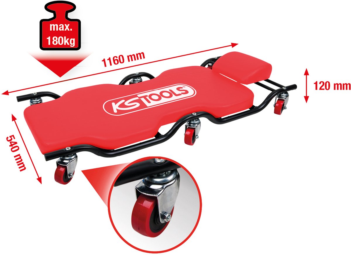 KS Tools 500.8003 Planche à roulettes (L x l) 1160 mm x 540 mm