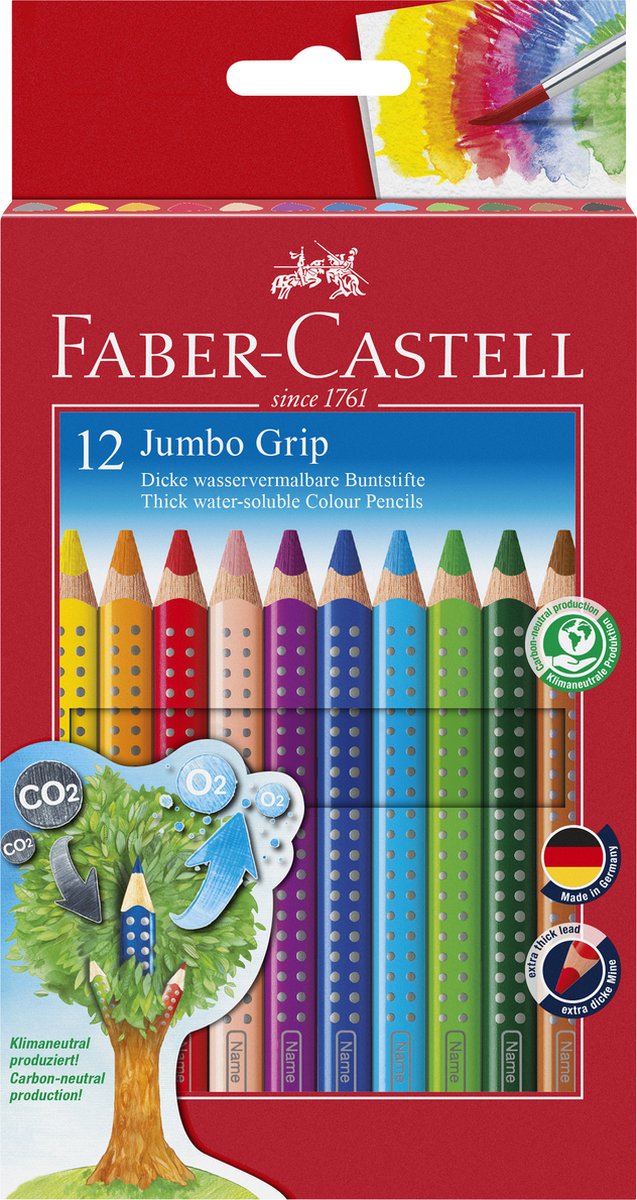 Faber-Castell Jumbo Grip akvarel Trekants 12 ass.