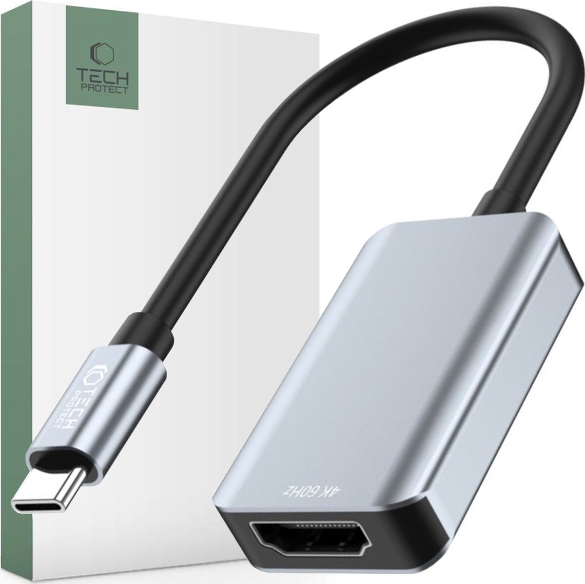 Tech-Protect UltraBoost USB-C (Male) / HDMI (Female) 4K 60Hz Adapter - Black USB hub - 1 port - Sort