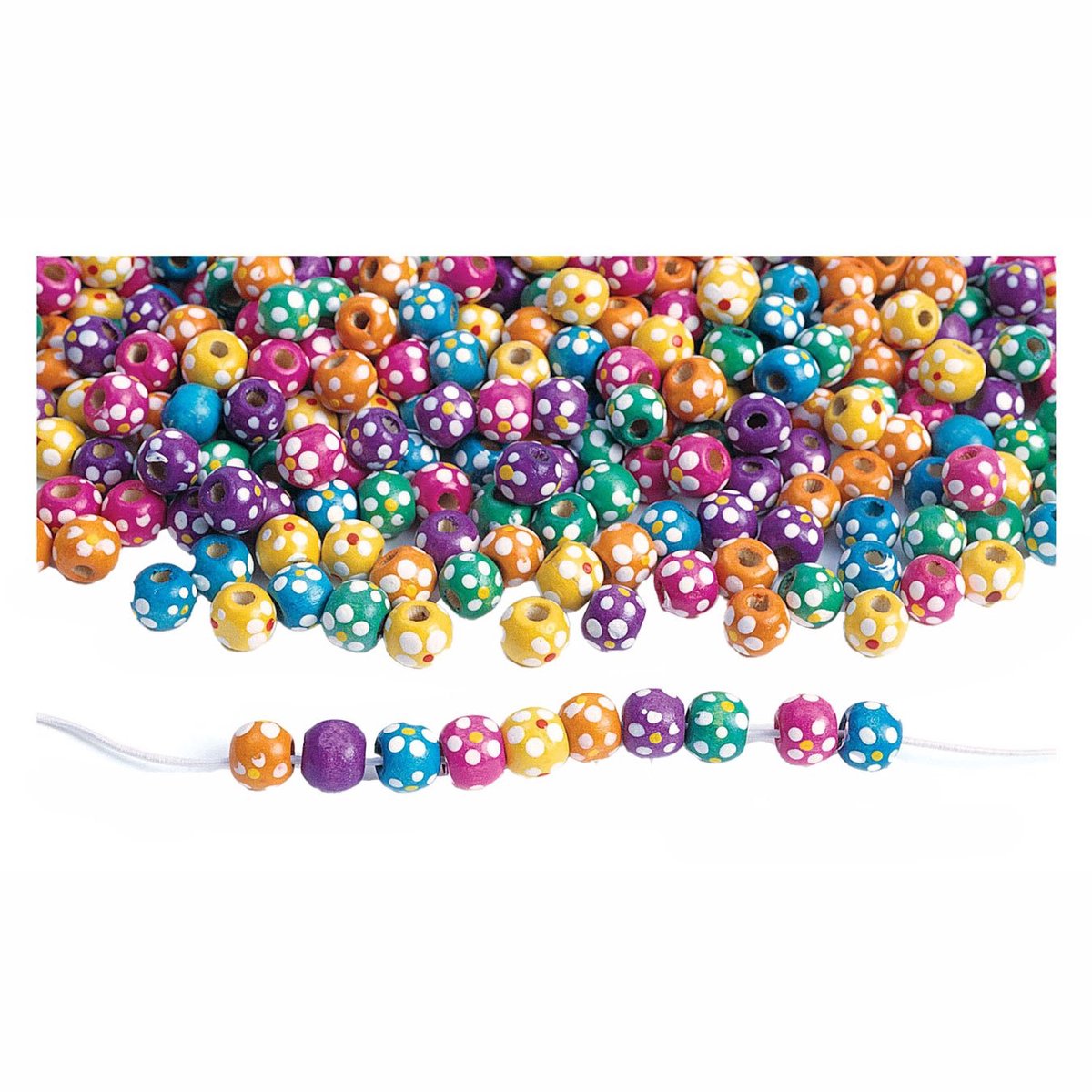 Colorations - Wooden Stringing Beads Flower 225 g