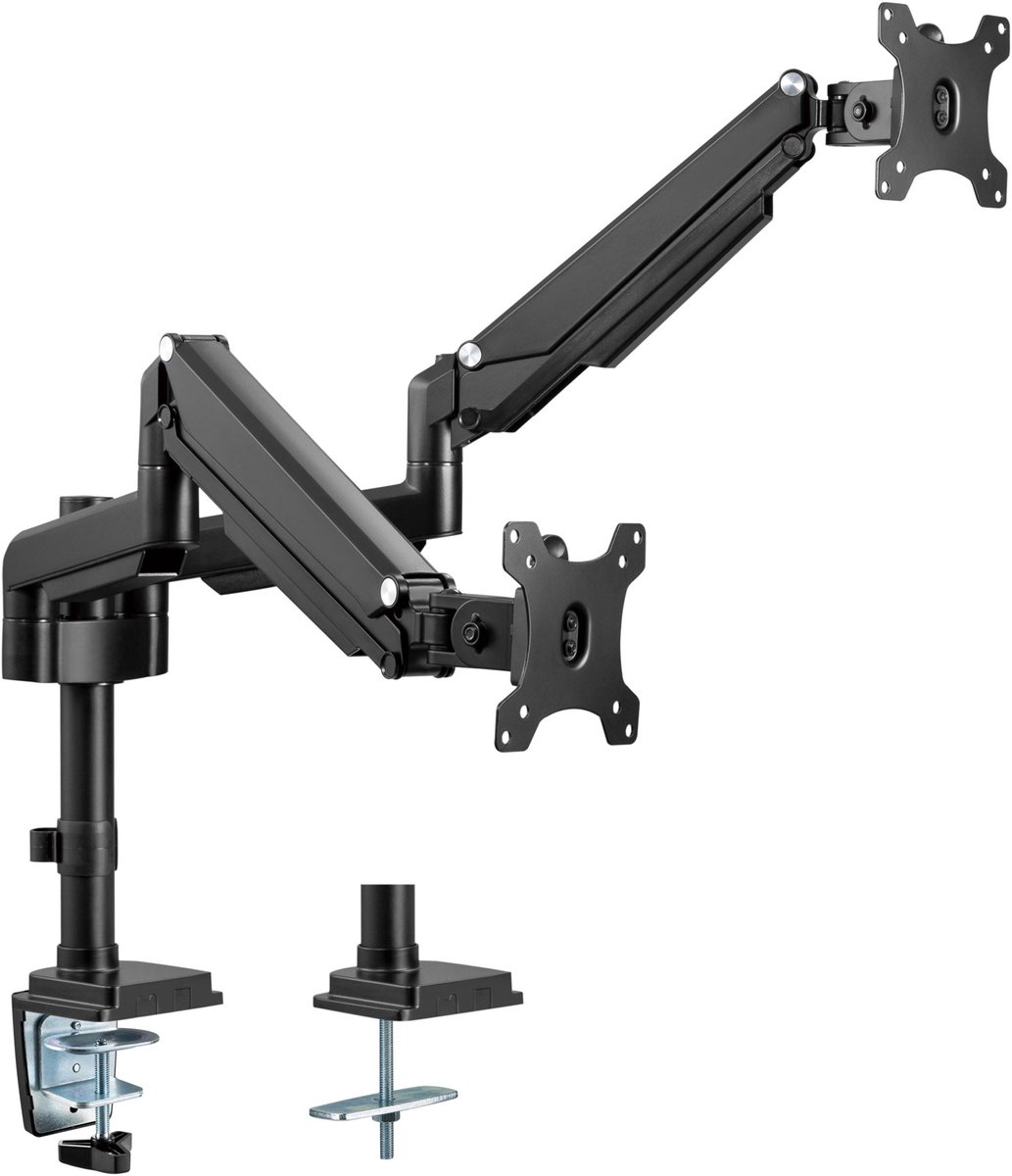 InLine mounting kit - for 2 LCD displays - black