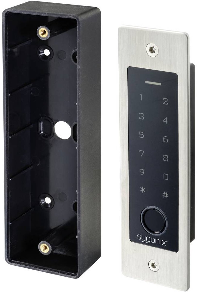 Système daccès par badge RFID/ biométrique Sygonix SY-5231014 encastré 12 V/DC, 18 V/DC IP55 avec clavier éclairé