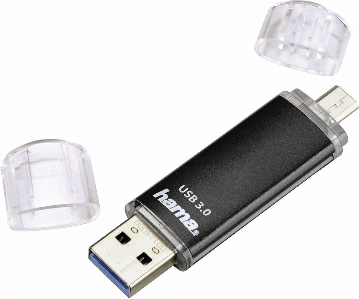Mémoire supplémentaire USB pour smartphone/tablette Hama noir 128 GB USB 3.1 (Gen 1), Micro USB 2.0