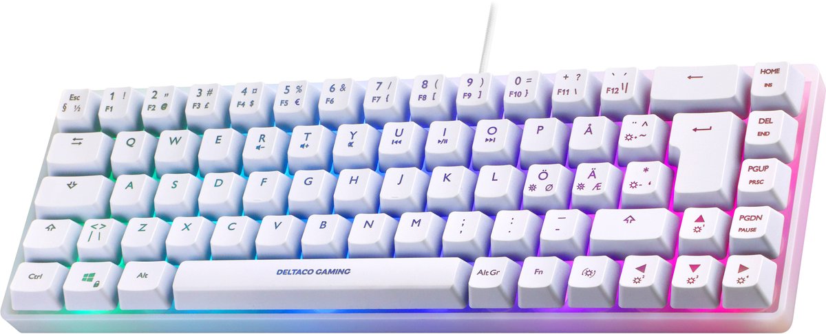 Deltaco GAMING DK240 Mini RGB Membrane Keyboard - Gaming Tastatur - Hvid