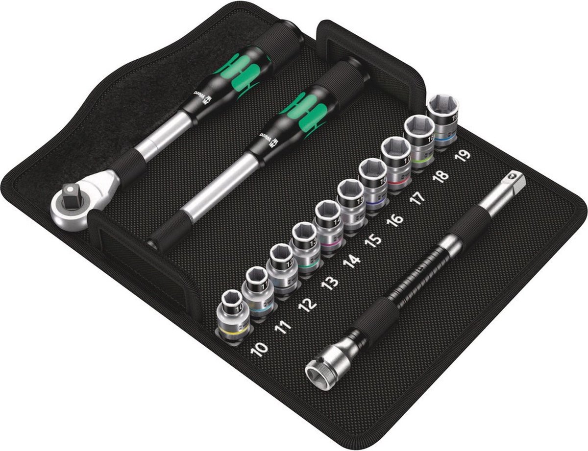 Wera 8006 SC 1 Jeu de clés à douille métrique 1/2 (12.5 mm) 13 pièces 05004090001