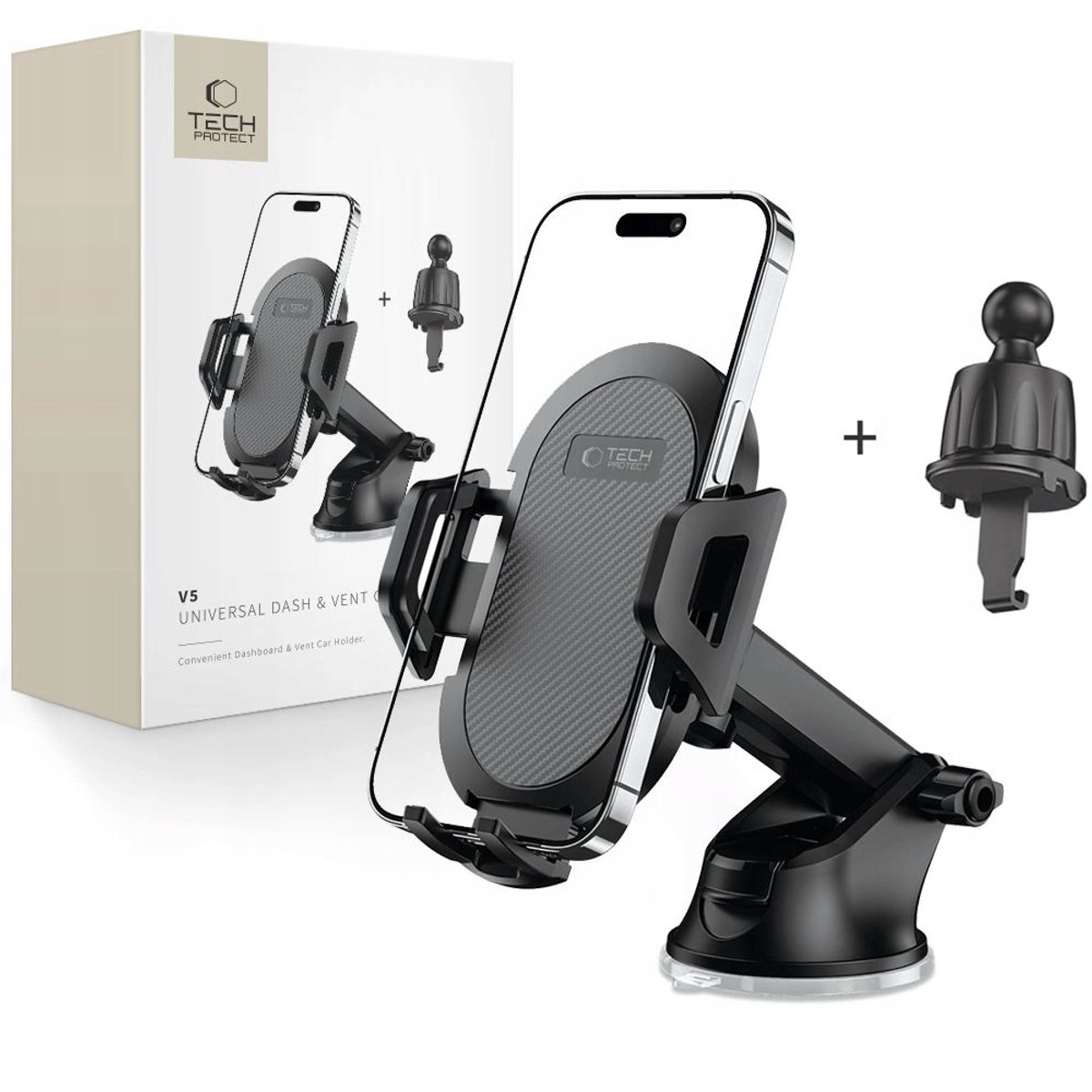 Tech-Protect V5 Car Phone Holder for Cockpit / Air Vent - Black