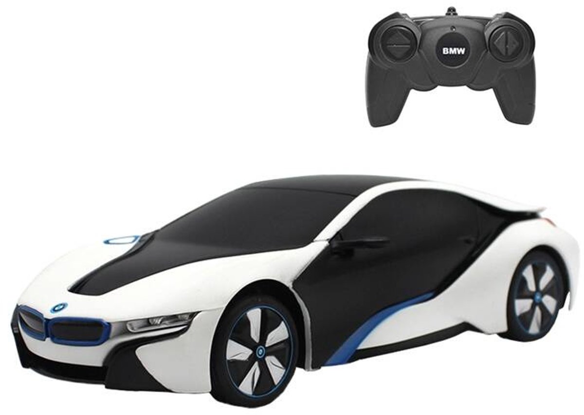 RASTAR R/C 1:24 BMW i8 remote controlled car- UV-sensitive (white and yellow)