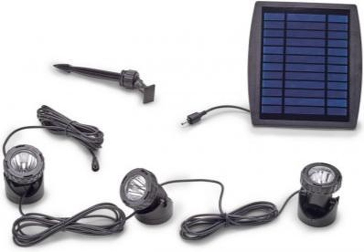 Pontec 77939 Eclairage pour étang jeu de 3 LED 0.5 W noir
