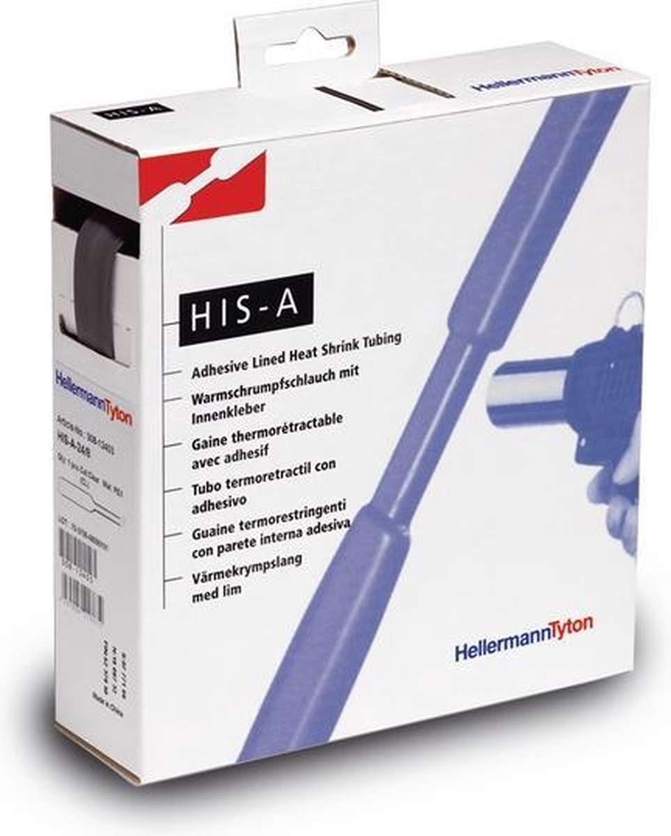 HellermannTyton 308-11800 Gaine thermorétractable avec colle noir 19 mm 6 mm Taux de retreint:3:1 1 pc(s)