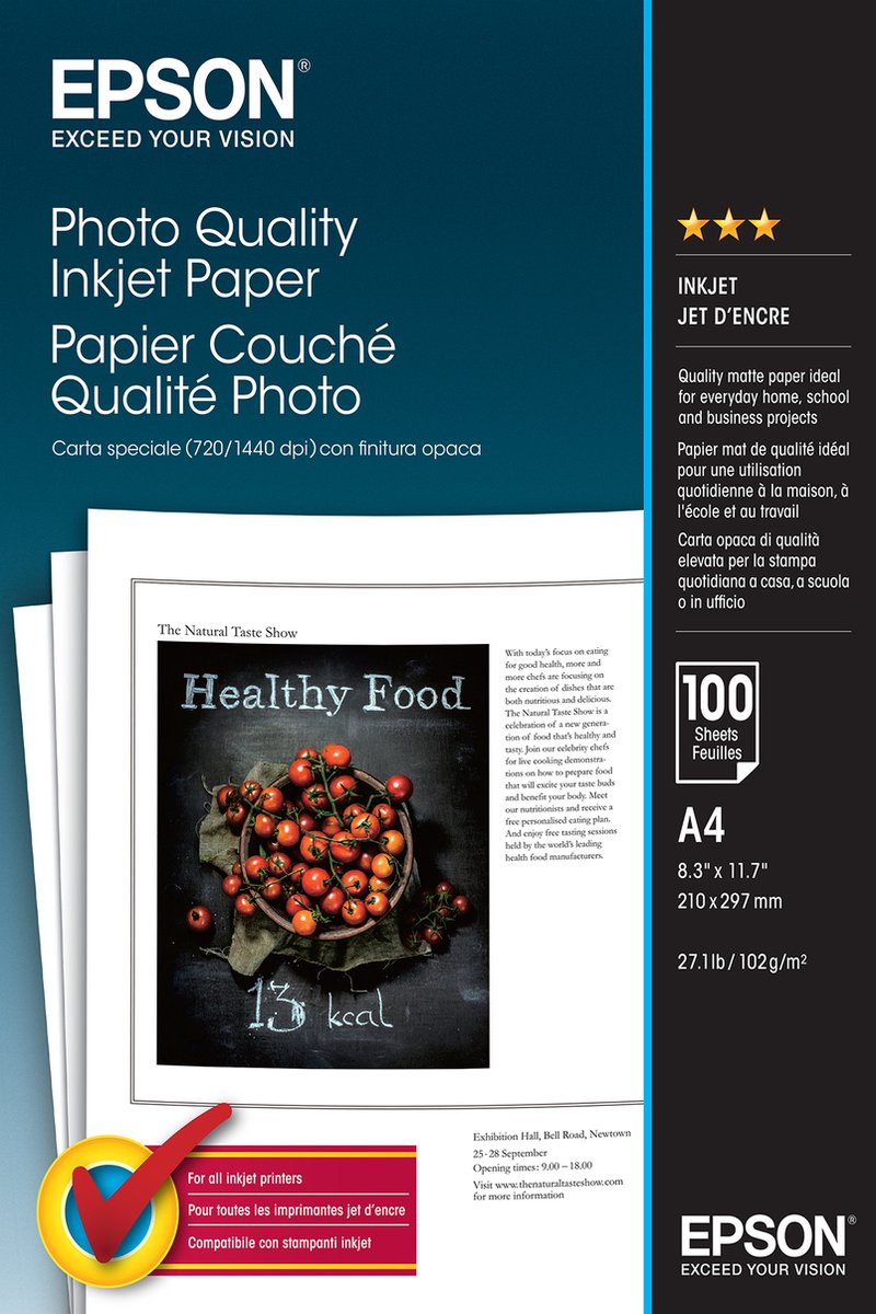 Epson PAPIR A4 Photo Quality inkJet.