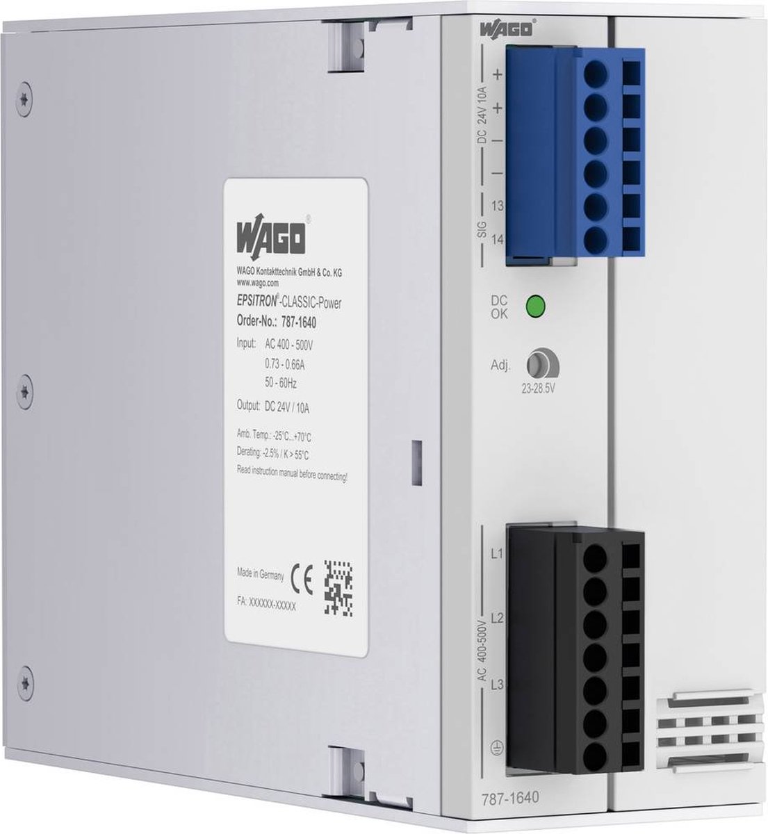 Alimentation rail DIN WAGO 787-1640 28.5 V/AC 10 A 240 W 1 x