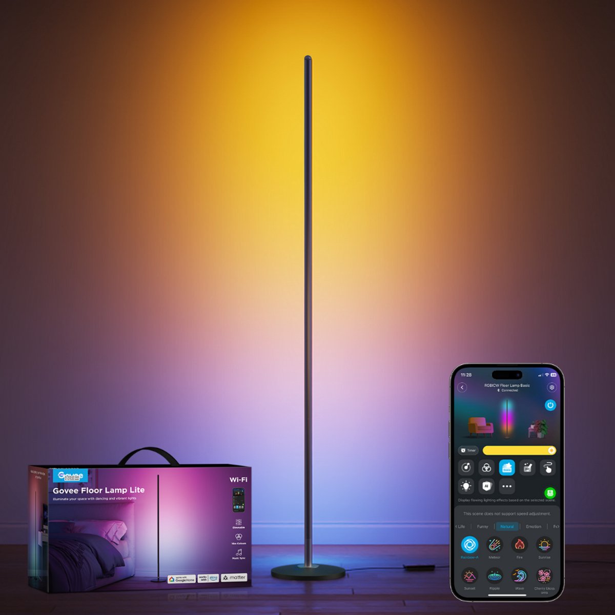 Govee H8076C - floor lamp - LED - RGB/warm white light - 2700-6500 K