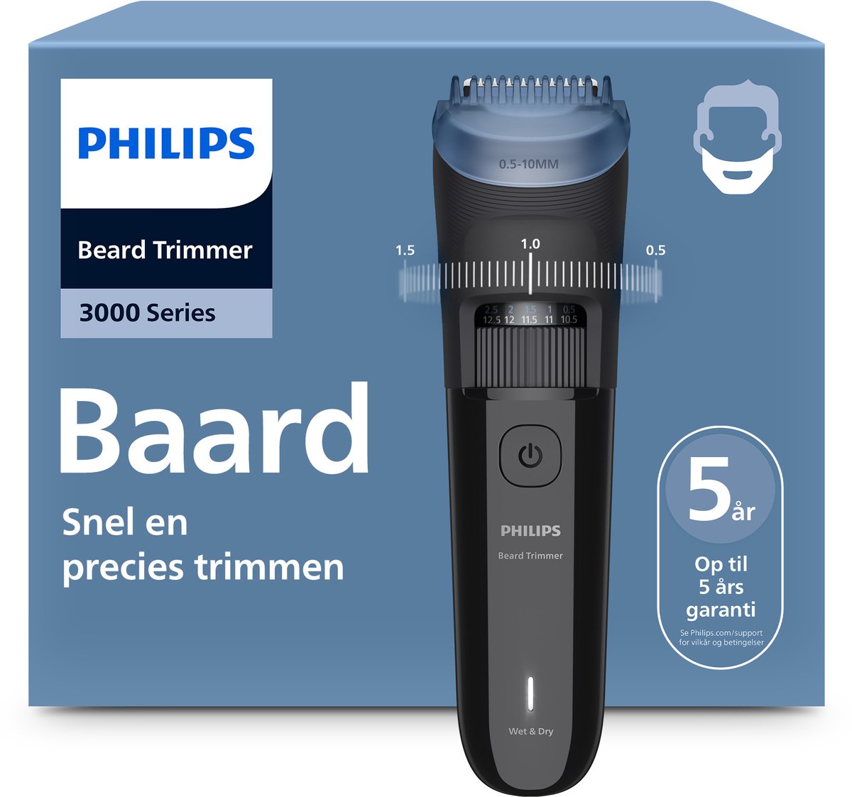 Philips 3000 Series BT3620 - trimmer - deep black gloss