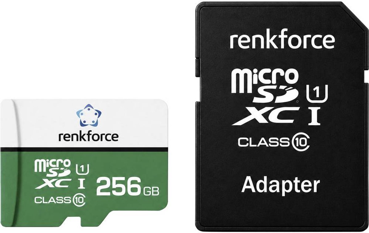 Renkforce RF-mSDC-256GB Carte microSDXC 256 GB Class 10, UHS-Class 1, UHS-I avec adaptateur SD