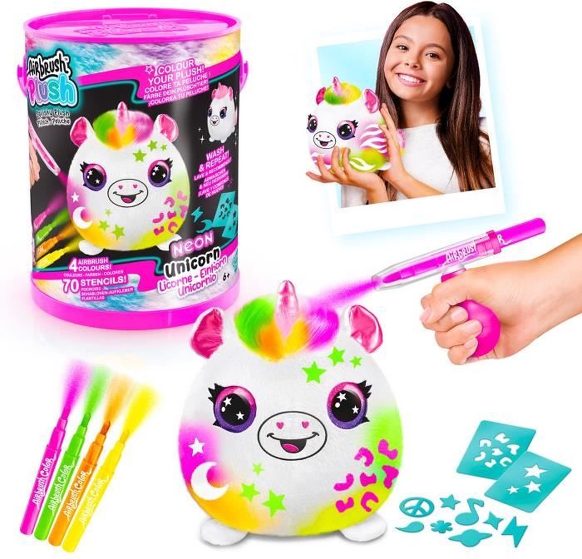 Airbrush Plush Neon Squish Pals Malebøtte