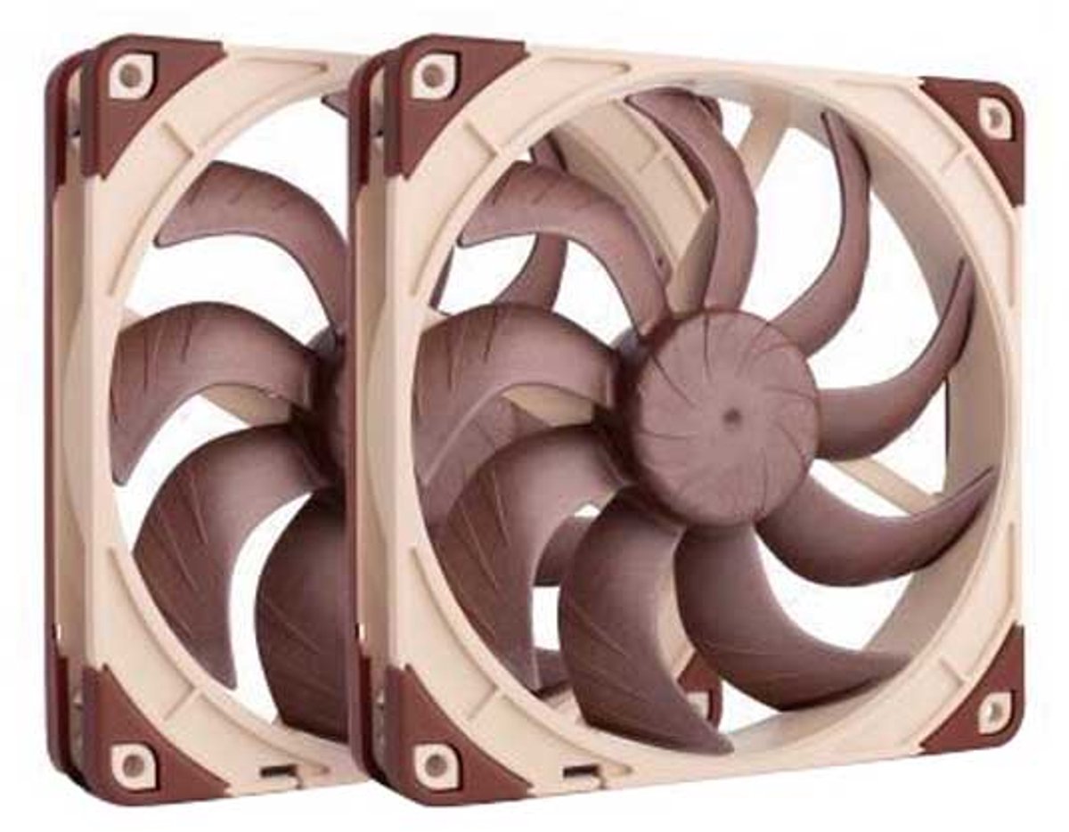 Noctua NF-A14x25 G2 PWM Sx2-PP (2-pack) - Kabinet køler - 140mm - Brun - 25 dBA