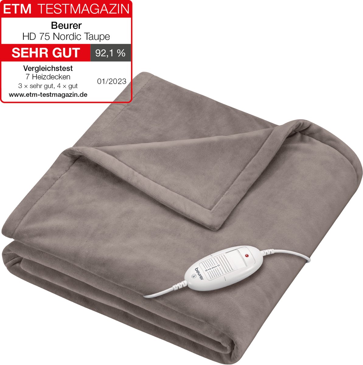 Couverture chauffante Beurer HD75 100 W taupe, gris