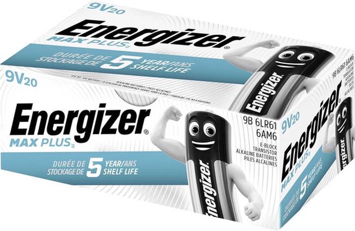 Energizer Max Plus Industrial Pile 6LR61 (9V) alcaline(s) 9 V 20 pc(s)