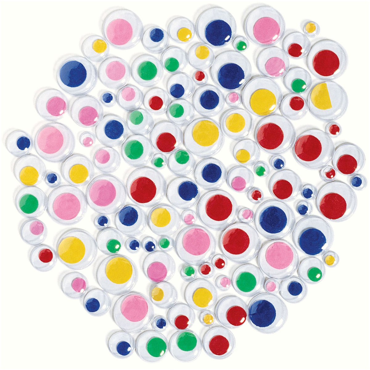 Colorations - Self-adhesive Colored Sticky Eyes 100 pcs.