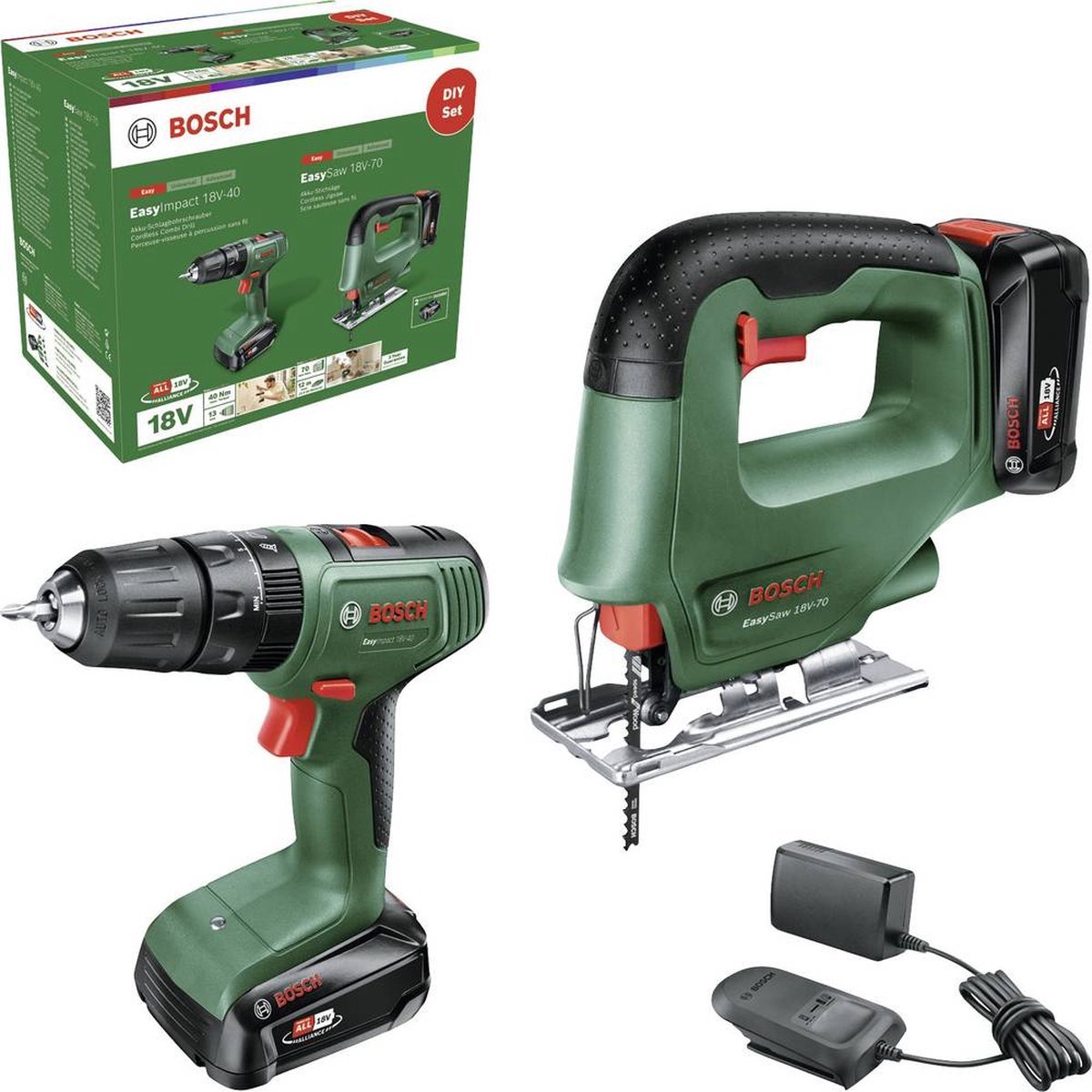 Bosch AKKUSLAGBOREMASKINE 18V 2X2AH M/EASYSAW