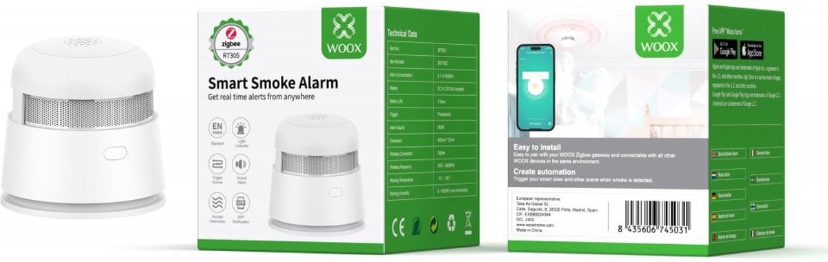 Woox Zigbee Smoke Sensor Alarm