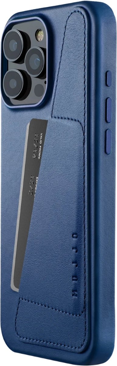 Mujjo Wallet Leather Case for iPhone 16 Pro Max - Blue