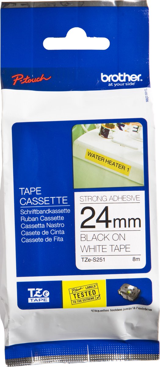 Brother Tape brother sort/hvid tze s251 24 mm stærk klæb