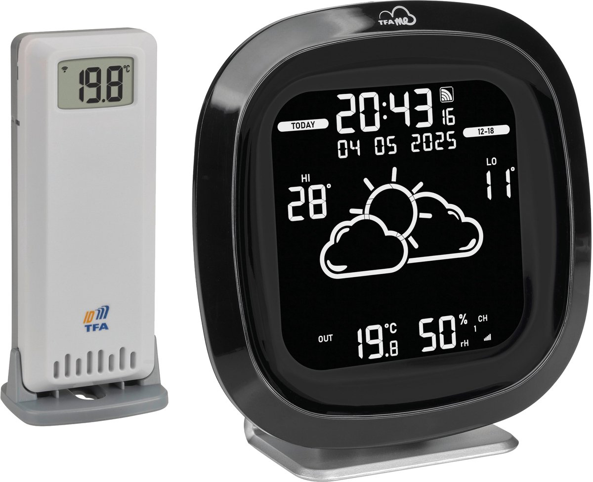 Station météo connectée numérique TFA Dostmann 35.8102.01 noir